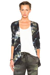 Raquel Allegra Shred Cardigan In Blue,ombre & Tie Dye