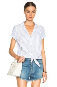 Equipment Kiera Top In Stripes,white