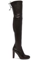 Stuart Weitzman Stretch Leather Highland Boots In Black