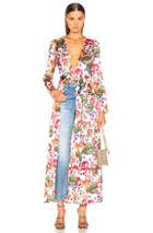 We Are Leone Contrast Maxi Cardigan In Abstract,floral,pink,white