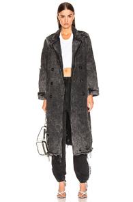 Alexander Wang Trench Coat In Black,gray