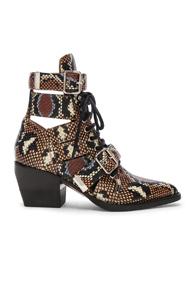 Chloe Lace Up Booties In Animal Print,brown