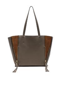 Chloe Medium Milo Suede & Calfskin Tote In Gray