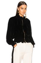 Stella Mccartney Naomi Fluid Velvet Bomber Jacket In Black