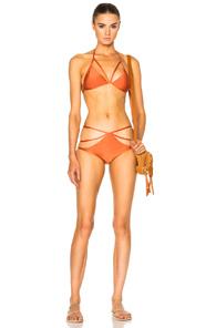 Adriana Degreas Tulle Detail Triangle Bikini In Orange