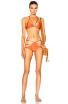 Adriana Degreas Tulle Detail Triangle Bikini In Orange
