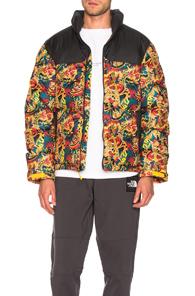 The North Face Black Box 1992 Nuptse Jacket In Abstract,yellow