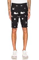 Thom Browne Tonal Multi Icon Fun Mix Shorts In Blue,animal Print