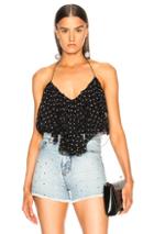 Alexandre Vauthier Ruffle Halter Top In Black,geometric Print