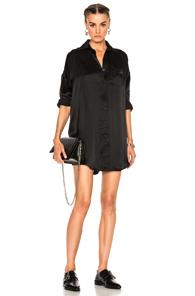 R13 Oversized Silk Top In Black