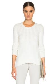 Atm Anthony Thomas Melillo Cable Knit Sweater In White