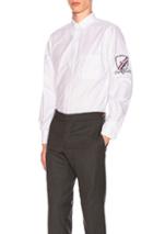 Thom Browne Oxford Button Down With Embroidery Patch Arm Band In White