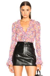 Philosophy Di Lorenzo Serafini Button Down Blouse In Floral,pink