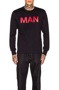 Junya Watanabe Long Sleeve Printed Tee In Blue
