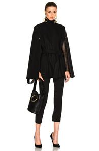 Alexandre Vauthier Belted Cape Coat In Black