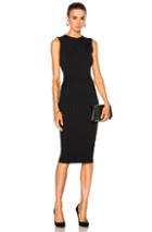 Victoria Beckham Elite Viscose Wide Rib Crewneck Dress In Black