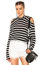 Rta Juno Hooded Sweatshirt In Black,stripes,white