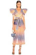 Silvia Tcherassi Menta Dress In Plaid,orange