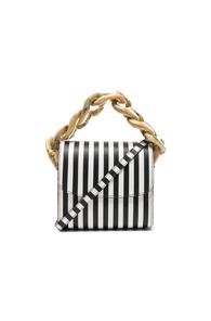 Marques ' Almeida Chain Bag In Black,white,stripes