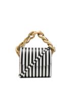 Marques ' Almeida Chain Bag In Black,white,stripes