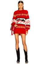 Msgm Crew Neck Sweater In Abstract,red,white