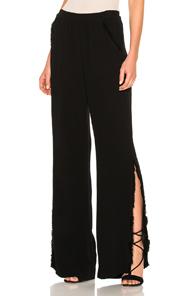 Raquel Allegra Split Bell Bottom Pant In Black