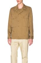 Lemaire Light Cotton Twill Field Shirt In Brown,neutrals