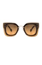 Miu Miu Square Sunglasses In Animal Print,brown