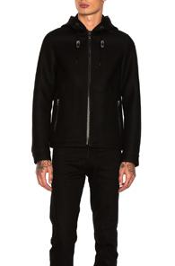 Lanvin Wool Zip Up Jacket In Black