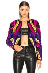 Retrofete Nicole Jacket In Black,yellow,purple
