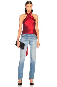 Galvan Asymmetric Sash Top In Red