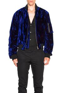 Haider Ackermann Bomber Jacket In Blue,metallics