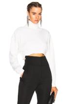 Alexandre Vauthier Rib Knit Cropped Sweater In Neutrals,white