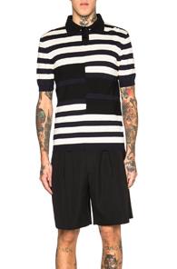 Marni Knit Polo In Stripes,black