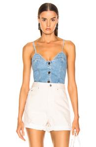 Nanushka Yucca Top In Denim Light