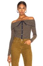 Frame Fold Up Cardigan Top In Blue,stripes,yellow