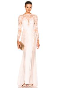 Zuhair Murad Embroidered Long Fitted Dress In Pink