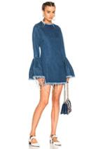 Marques ' Almeida Dress With Frill Cuffs In Blue