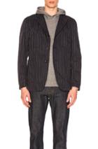 Engineered Garments Gangster Stripe Bedford Jacket In Blue,stripes