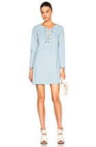 Raquel Allegra Lace Front Dress In Blue
