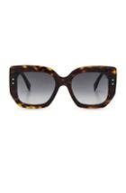 Fendi Hideaway Logo Rectangle Sunglasses In Brown,animal Print