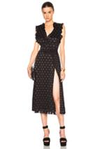 Cushnie Et Ochs Satin Dot Valentina Dress In Black,geometric Print