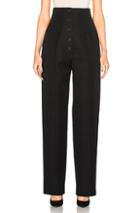 Victoria Beckham Wool Gabardine High Waisted Trousers In Black