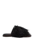 Tibi Jack Feather Slides In Black