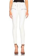 Unravel Lambskin Lace Up Skinny Pants In White