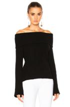 Ryan Roche Fwrd Exclusive Off The Shoulder Sweater In Black