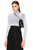 Proenza Schouler Plaited Rib Underpinnings Turtleneck In White,gray