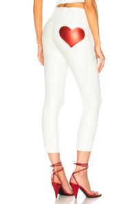 Sprwmn Capri Legging With Heart Pocket In White