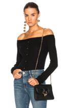 Frame Denim Off The Shoulder Cardigan In Black