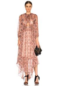 Zimmermann Empire Heiress Dress In Pink,metallics,abstract